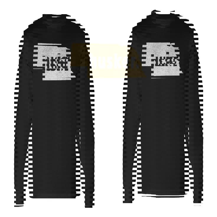 Nebraska State Nickname Husker [Distressed] Long Sleeve T-Shirt